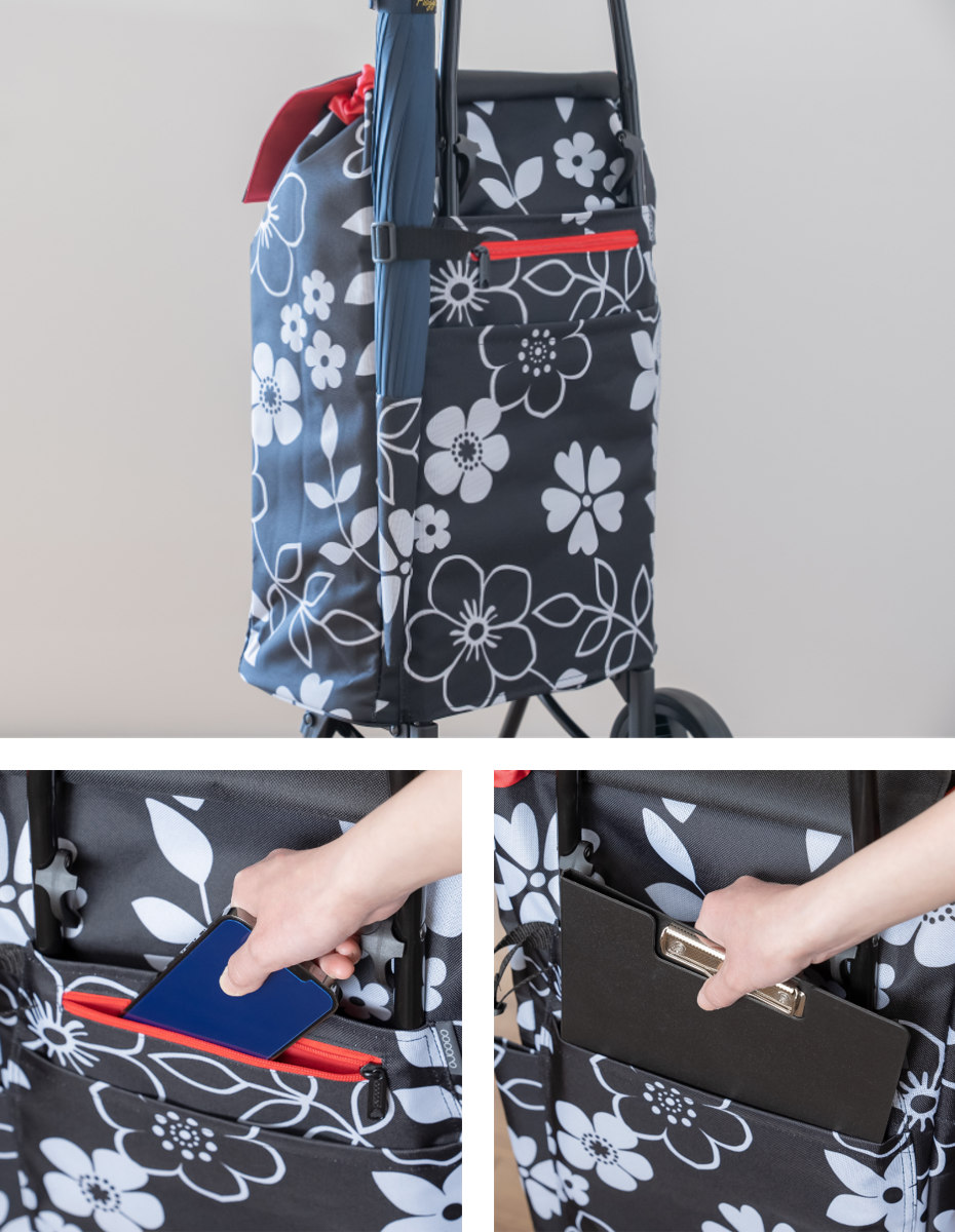 reliseantel 花柄キャリーカート cocoro（コ・コロ） ショッピングカート カートセット 花柄 保温 保冷