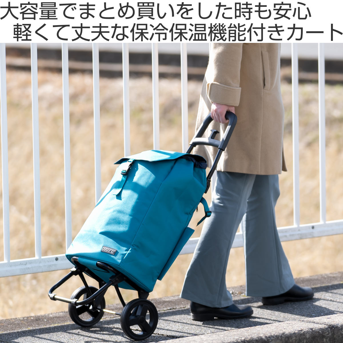 特典付き ショッピングカート cocoro カートセット 無地 折りたたみ 大