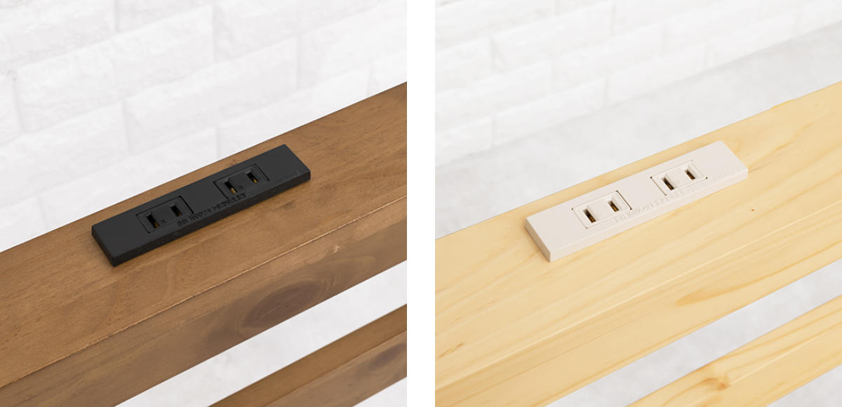 HAGiHARA（萩原） シングルベッド すのこ 2口コンセント 宮棚付 高さ