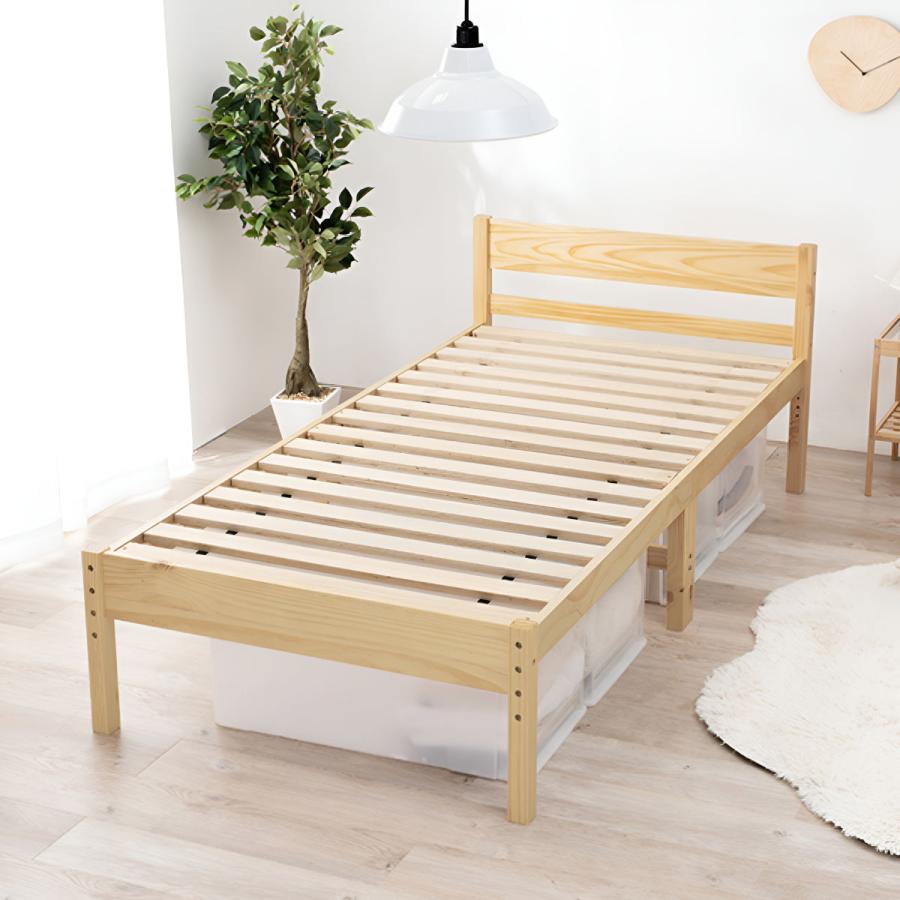 HAGiHARA（萩原） シングルベッド 4つ折りマットレスセット すのこ 高