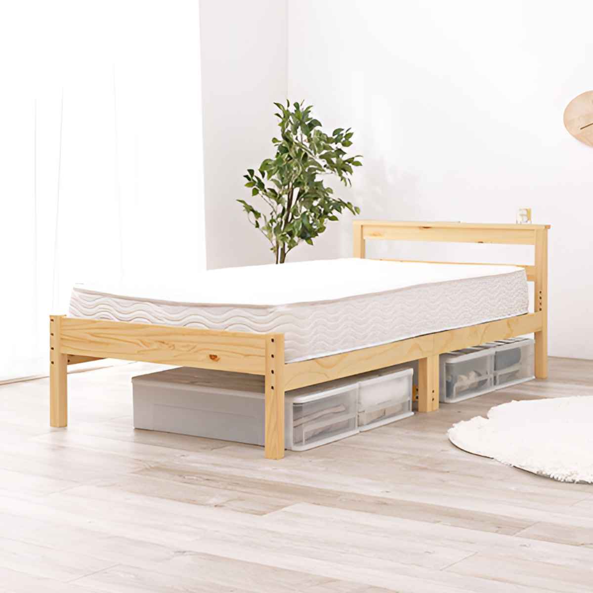 HAGiHARA（萩原） シングルベッド ボンネルコイルマットレスセット