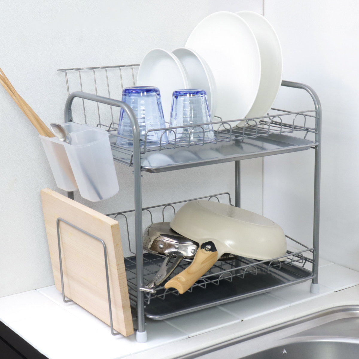 Amazon｜水切りラック 横置き 水切りかご 食器 水切り 2段 錆び