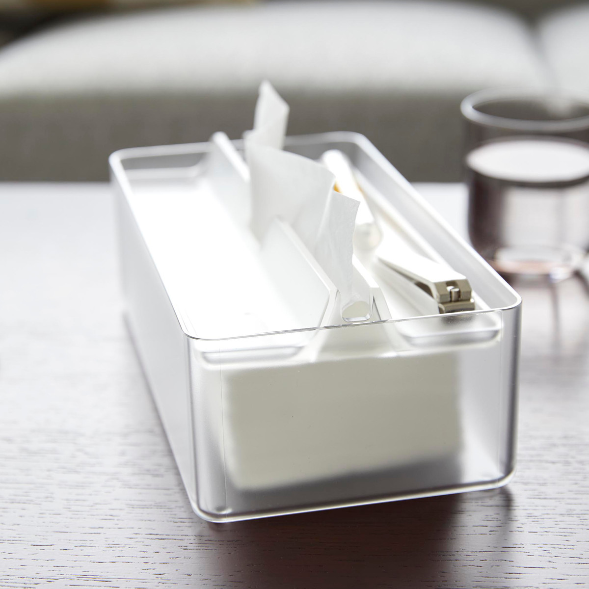 山崎実業 smart トレー蓋付きペーパータオルケース スマート クリア （ 4903208031264 スマートシリーズ ティッシュケース ティッシュボックス ） | 山崎実業 | 10