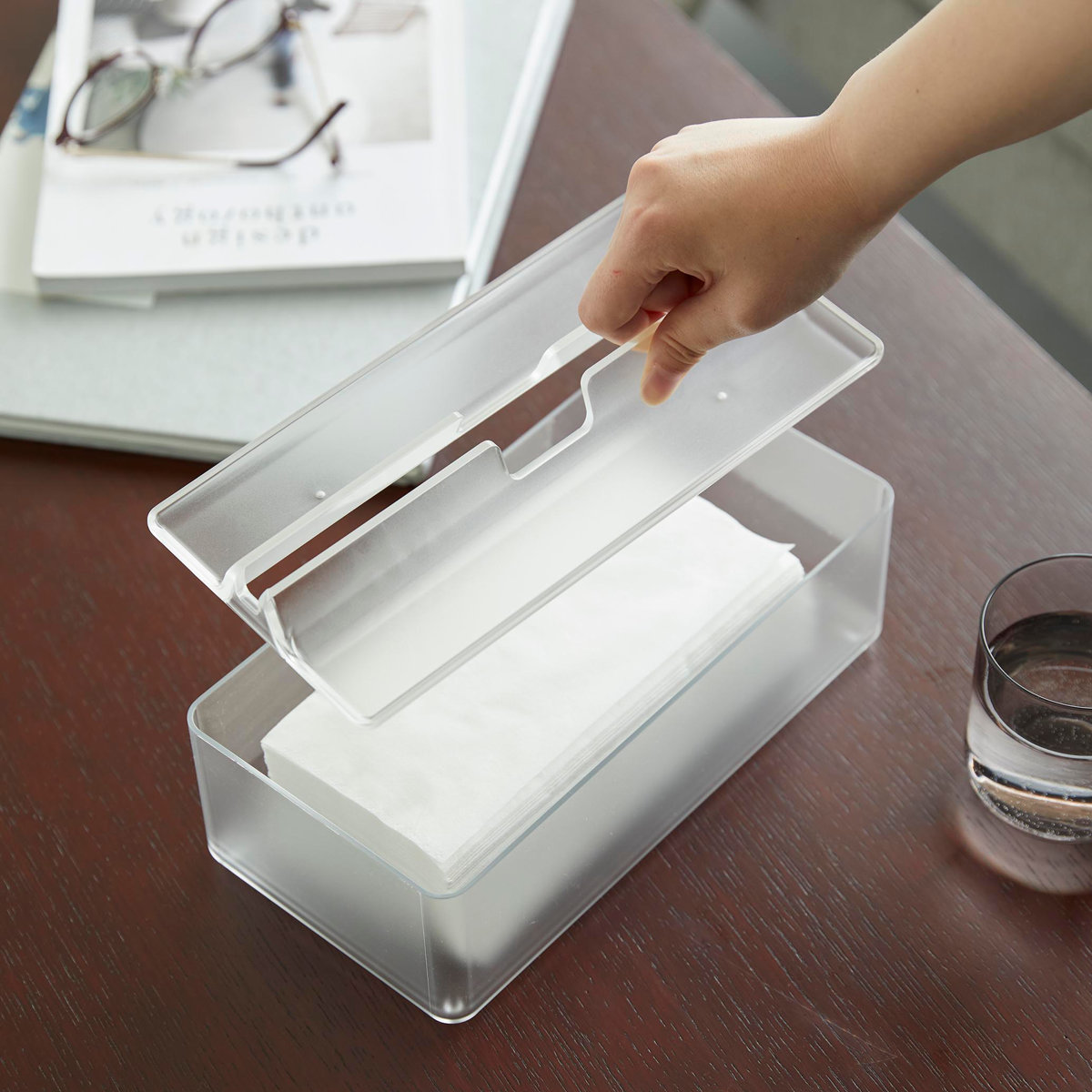 山崎実業 smart トレー蓋付きペーパータオルケース スマート クリア （ 4903208031264 スマートシリーズ ティッシュケース ティッシュボックス ） | 山崎実業 | 11