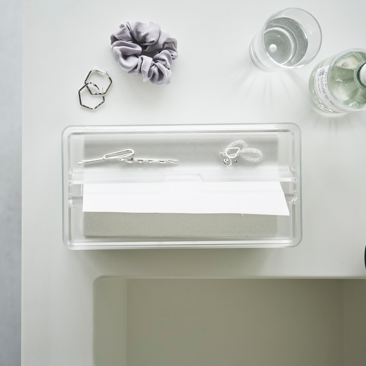 山崎実業 smart トレー蓋付きペーパータオルケース スマート クリア （ 4903208031264 スマートシリーズ ティッシュケース ティッシュボックス ） | 山崎実業 | 12