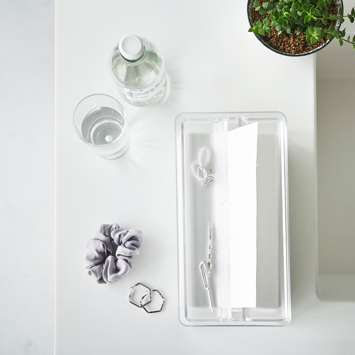 山崎実業 smart トレー蓋付きペーパータオルケース スマート クリア （ 4903208031264 スマートシリーズ ティッシュケース ティッシュボックス ） | 山崎実業 | 15