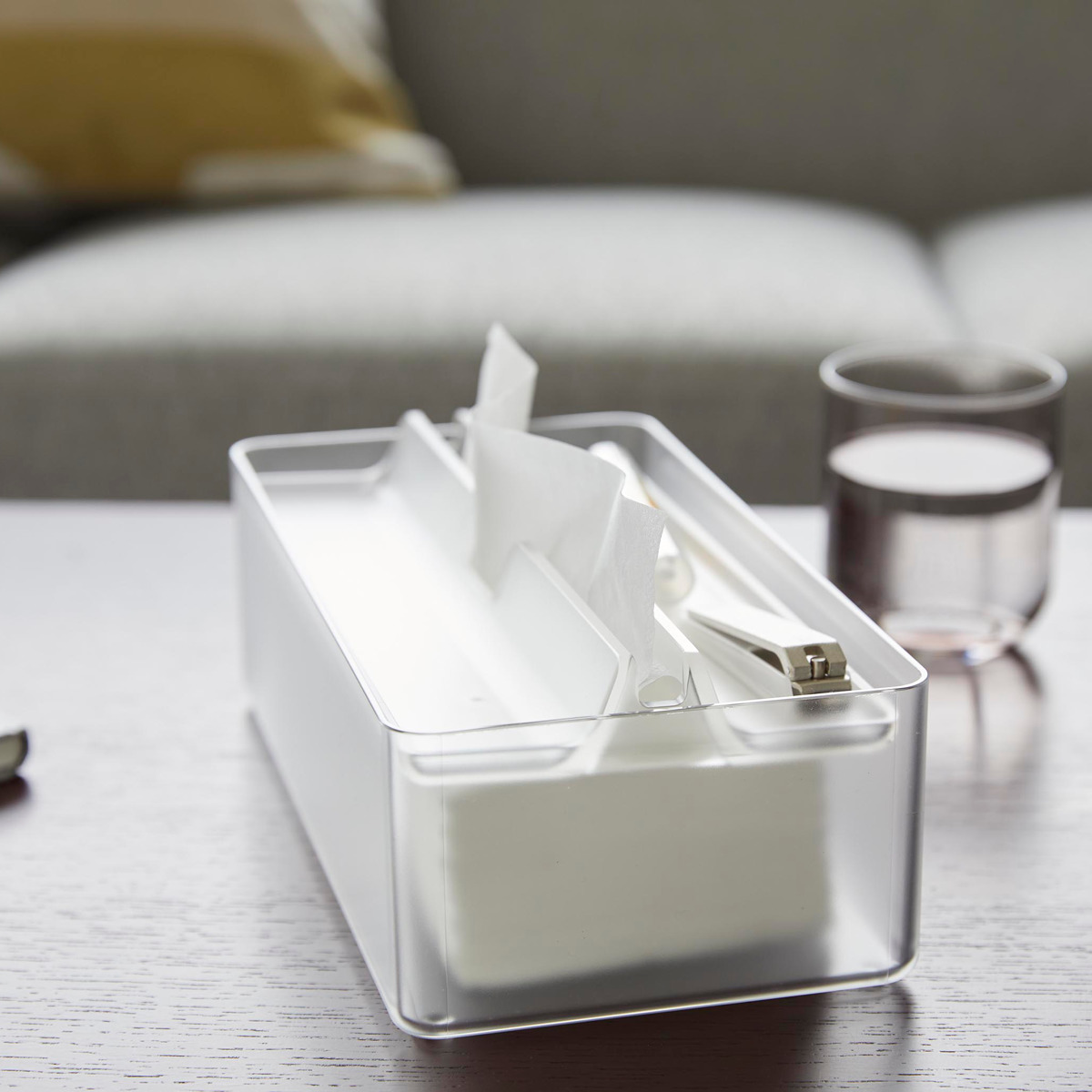 山崎実業 smart トレー蓋付きペーパータオルケース スマート クリア （ 4903208031264 スマートシリーズ ティッシュケース ティッシュボックス ） | 山崎実業 | 17