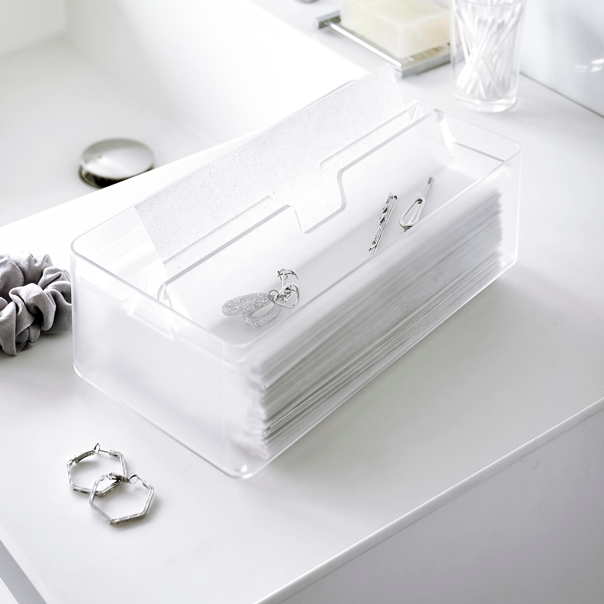 山崎実業 smart トレー蓋付きペーパータオルケース スマート クリア （ 4903208031264 スマートシリーズ ティッシュケース ティッシュボックス ） | 山崎実業 | 18