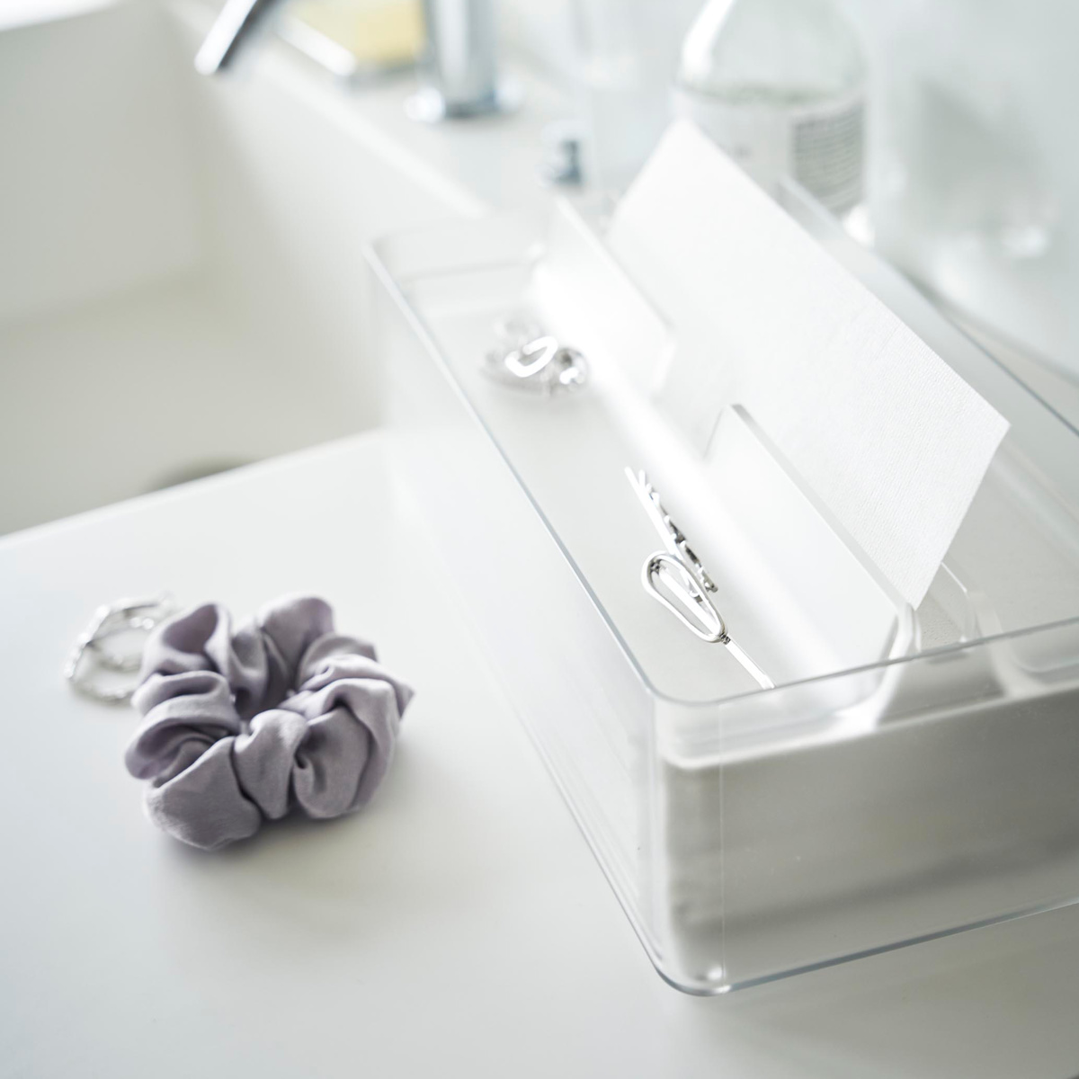 山崎実業 smart トレー蓋付きペーパータオルケース スマート クリア （ 4903208031264 スマートシリーズ ティッシュケース ティッシュボックス ） | 山崎実業 | 07