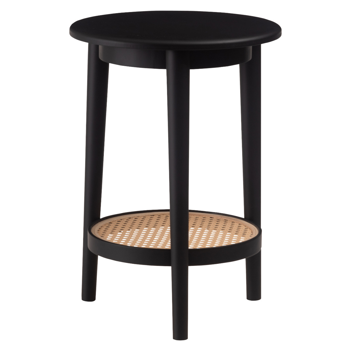 東谷 サイドテーブル ラタン調 高さ50cm ラウンド シック （ 丸 籐