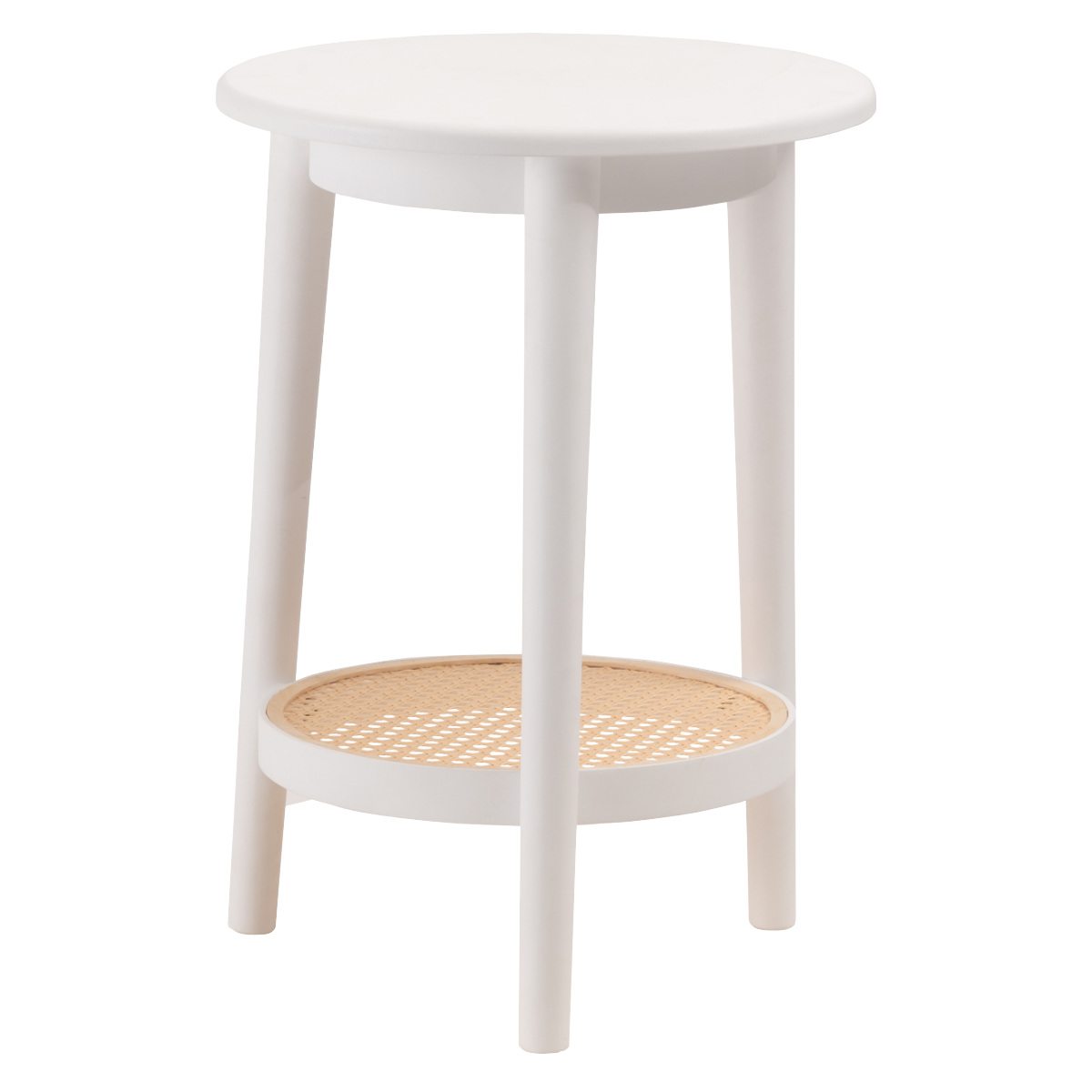 東谷 サイドテーブル ラタン調 高さ50cm ラウンド シック （ 丸 籐