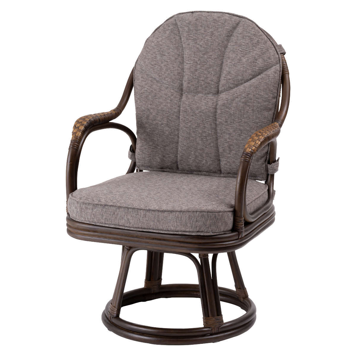 ラタン回転チェア 東谷 ラタン回転チェア 座面高40cm 天然ラタン 軽量 丈夫 （ 椅子