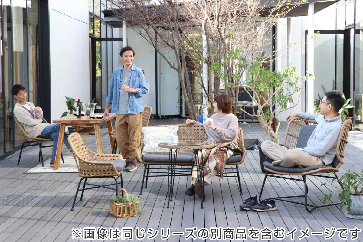 東馬（Tohma） リゾネア ベンチソファ 1人掛け 座面高44cm ラタン調