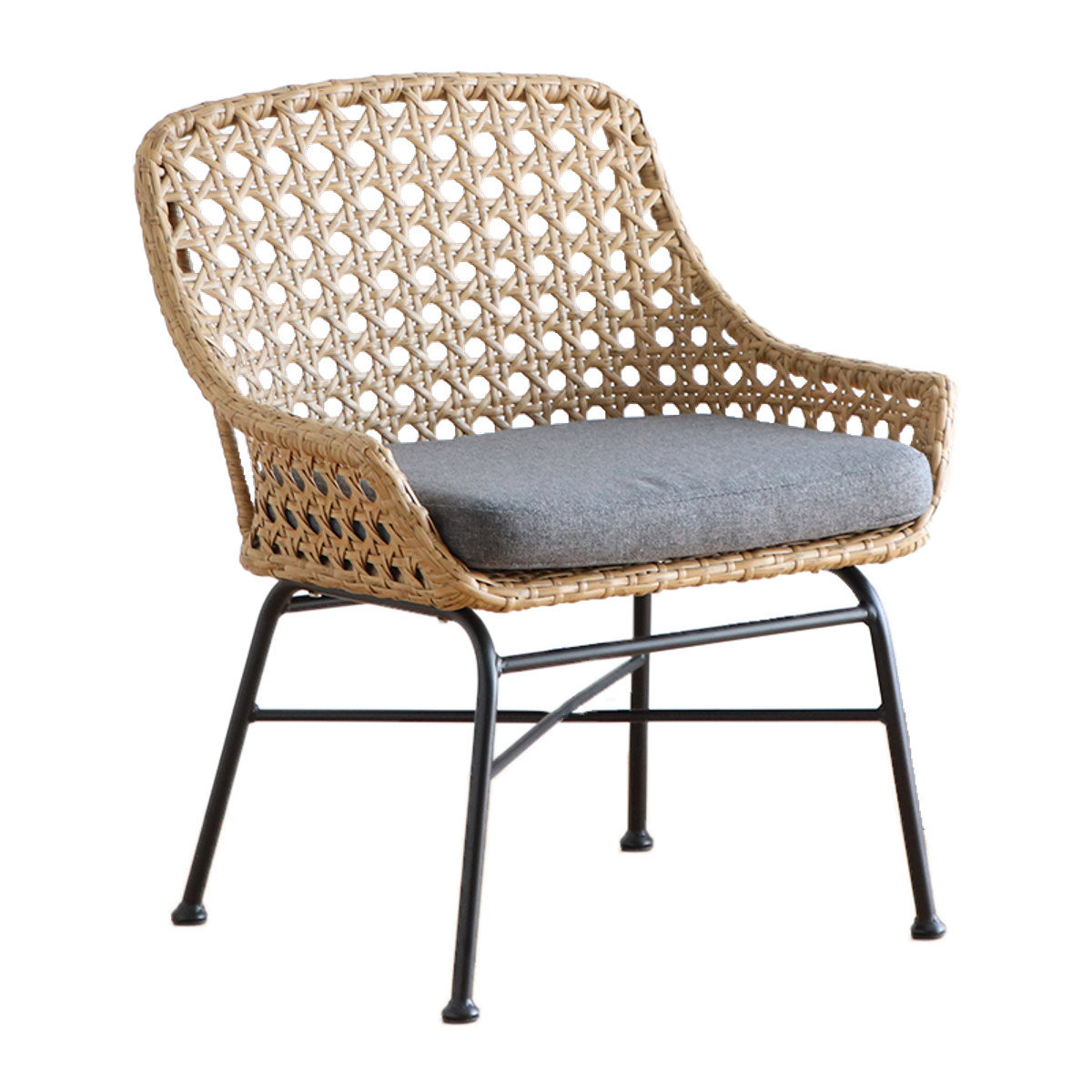 東馬（Tohma） リゾネア ベンチソファ 1人掛け 座面高44cm ラタン調