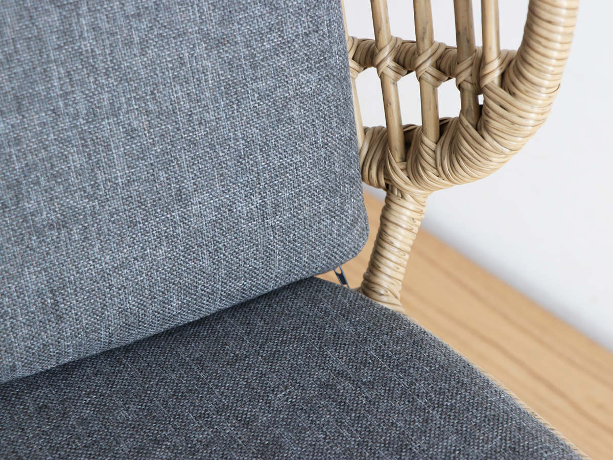 東馬（Tohma） リゾネア ワイドチェア 1人掛け 座面高44cm ラタン調