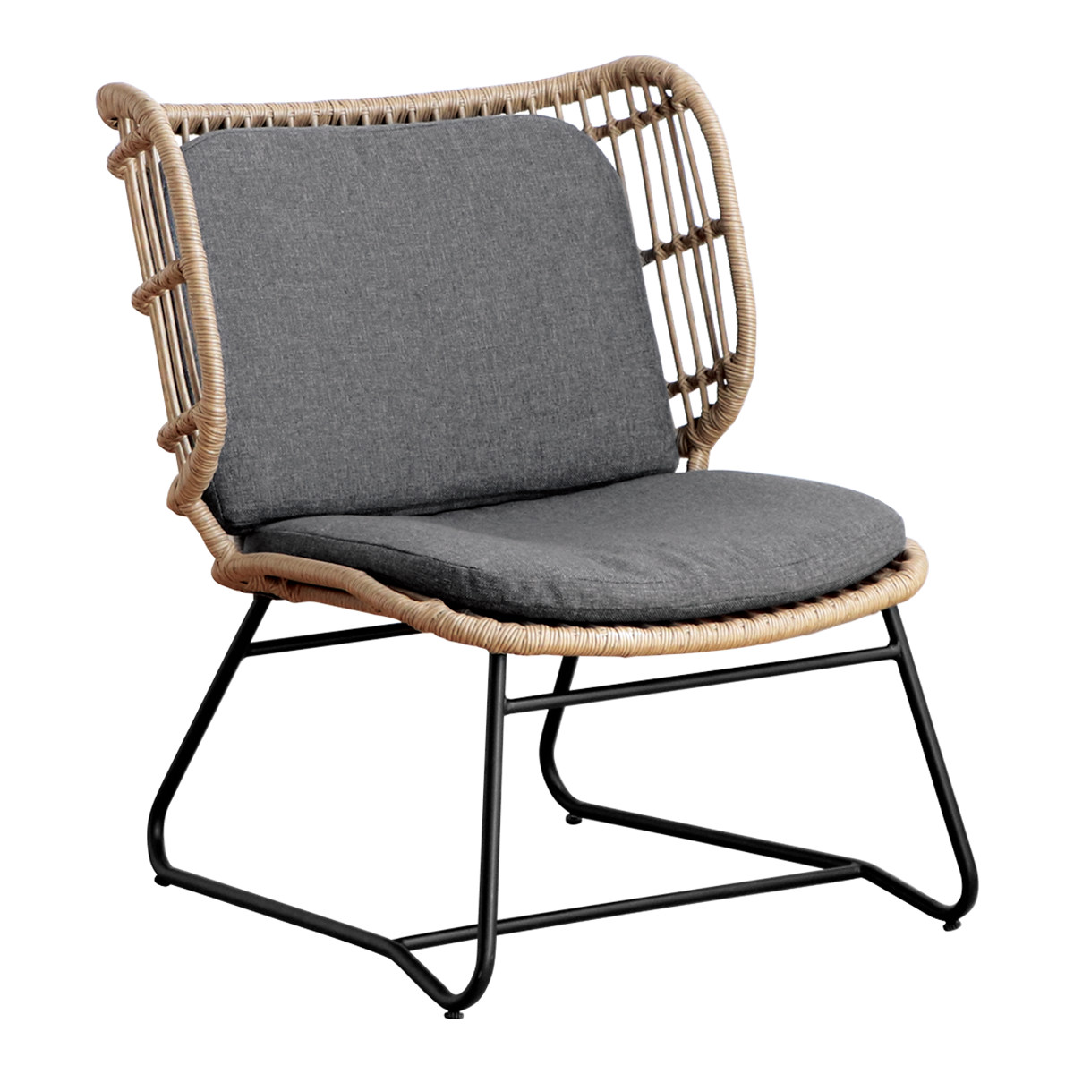 東馬（Tohma） リゾネア ワイドチェア 1人掛け 座面高44cm ラタン調