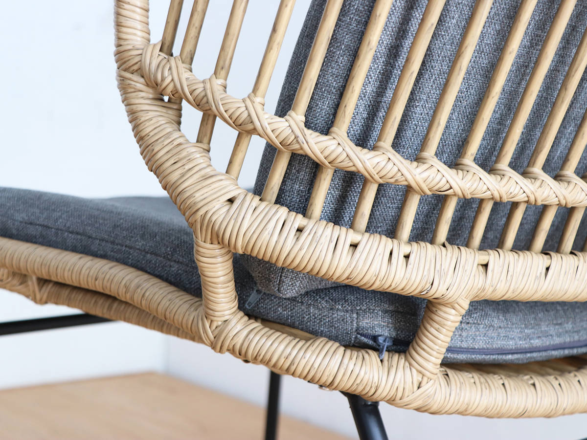 東馬（Tohma） リゾネア ワイドチェア 1人掛け 座面高44cm ラタン調