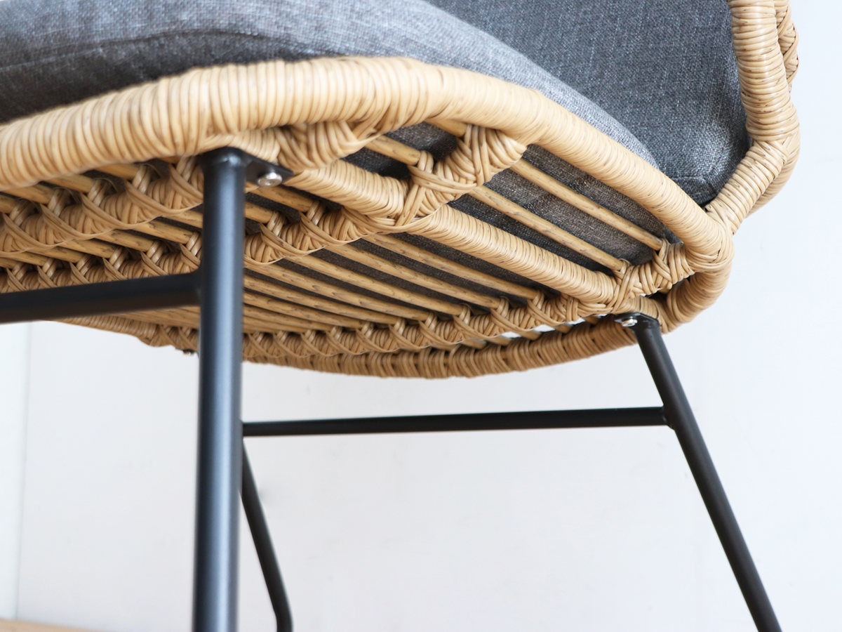 東馬（Tohma） リゾネア ワイドチェア 1人掛け 座面高44cm ラタン調