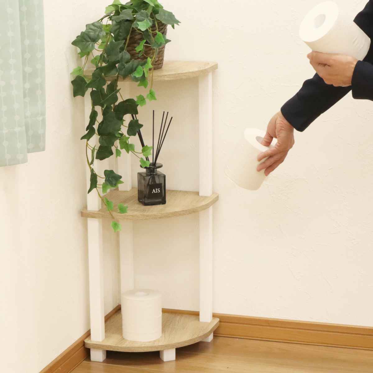 コーナーラック 3段 オープンタイプ 簡単組立て 奥行き約30cm （ 収納ラック 収納 収納棚 飾り棚 ラック コーナー 花台 ） : 439486  : リビングート ヤフー店 - 通販 - Yahoo!ショッピング