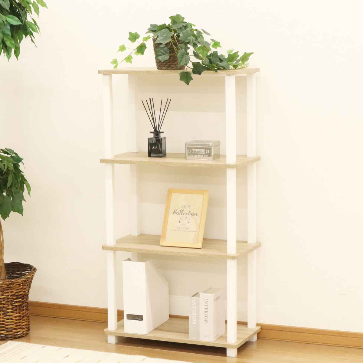 エイ・アイ・エス オープンラック 4段 簡単組立て 幅59cm （ 収納