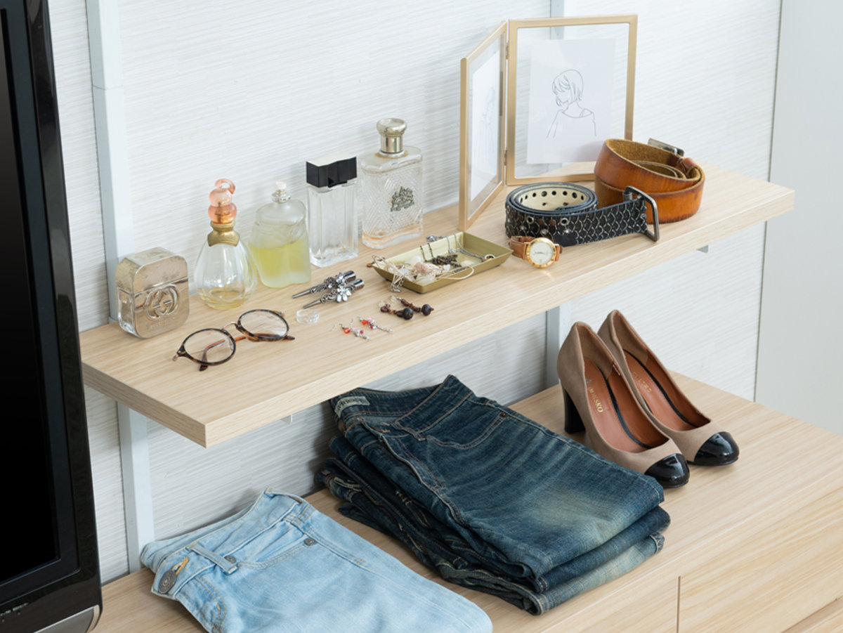 突っ張りオープンラック専用 追加棚 木目 無段階調整 幅90cm用 （ 棚板