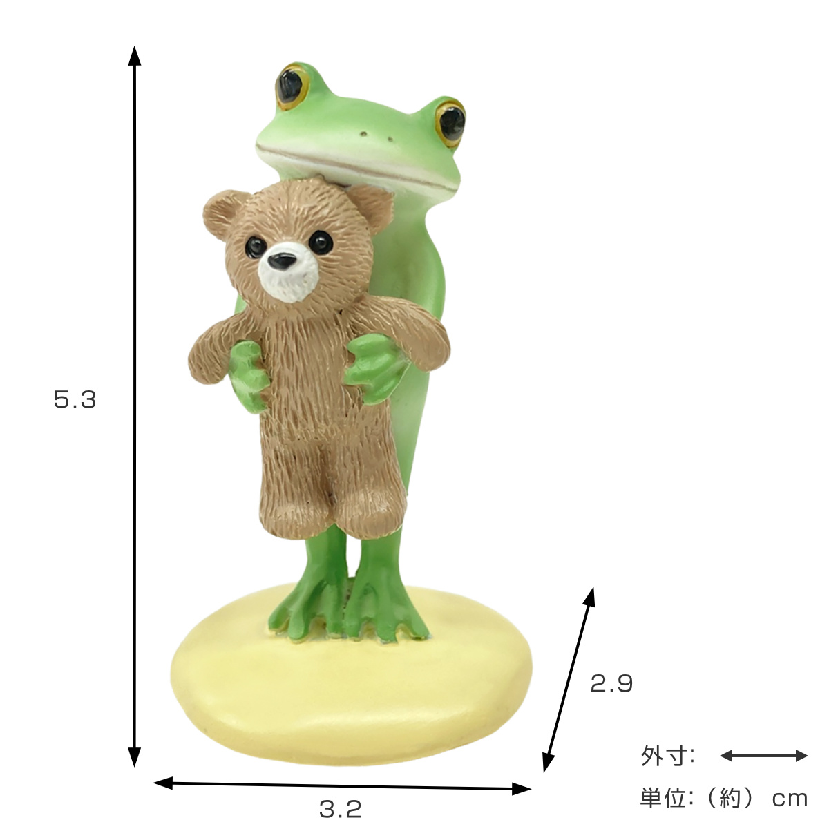 コポー クマを抱っこするカエル カエル 置物 （ Copeau 置き物