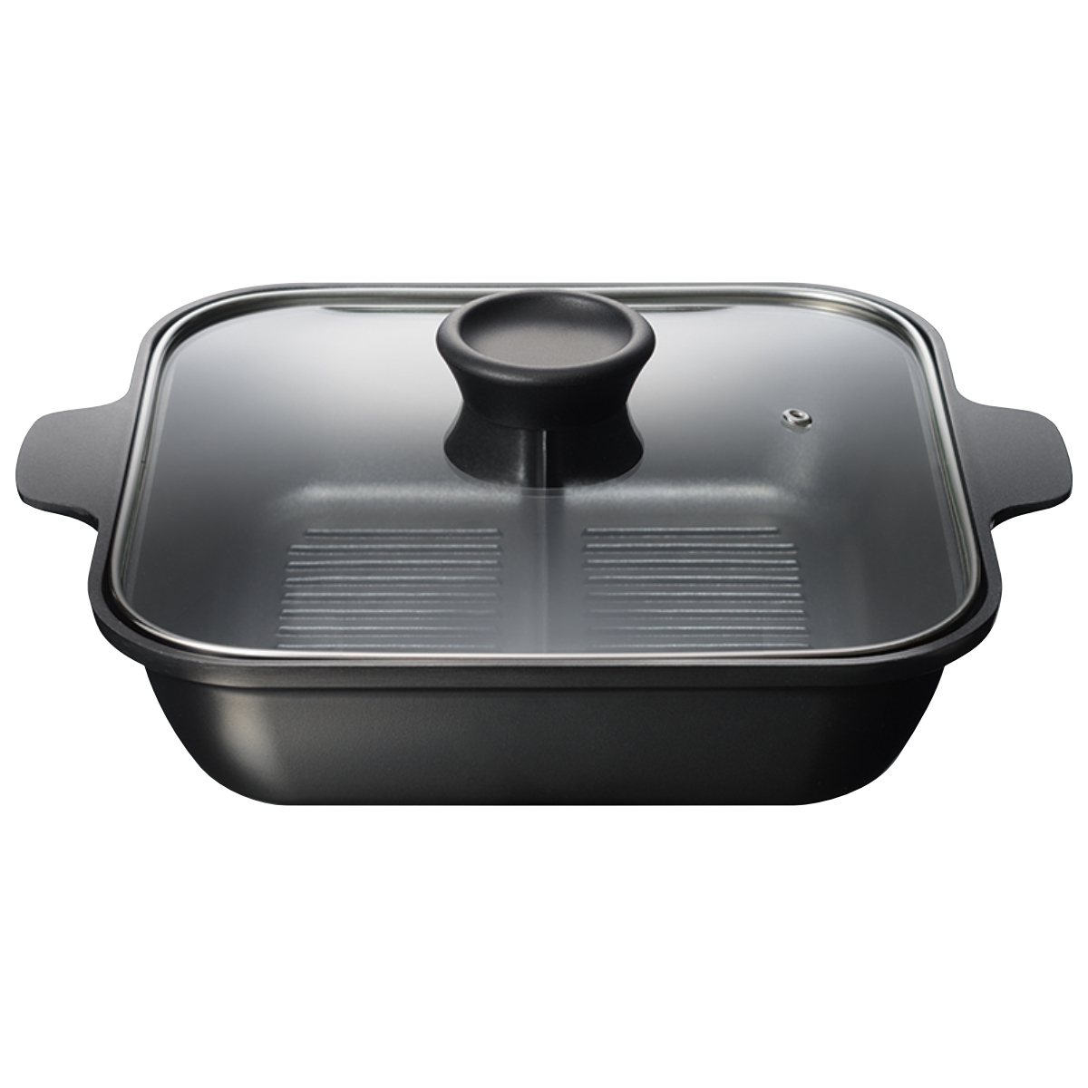 【未使用級】EVER WARE 味わい鍋 角型 24cm (QS-24 II) 和平フレイズ 卓上鍋 24cm 角型 仕切り付き スキップタイム 二食鍋
