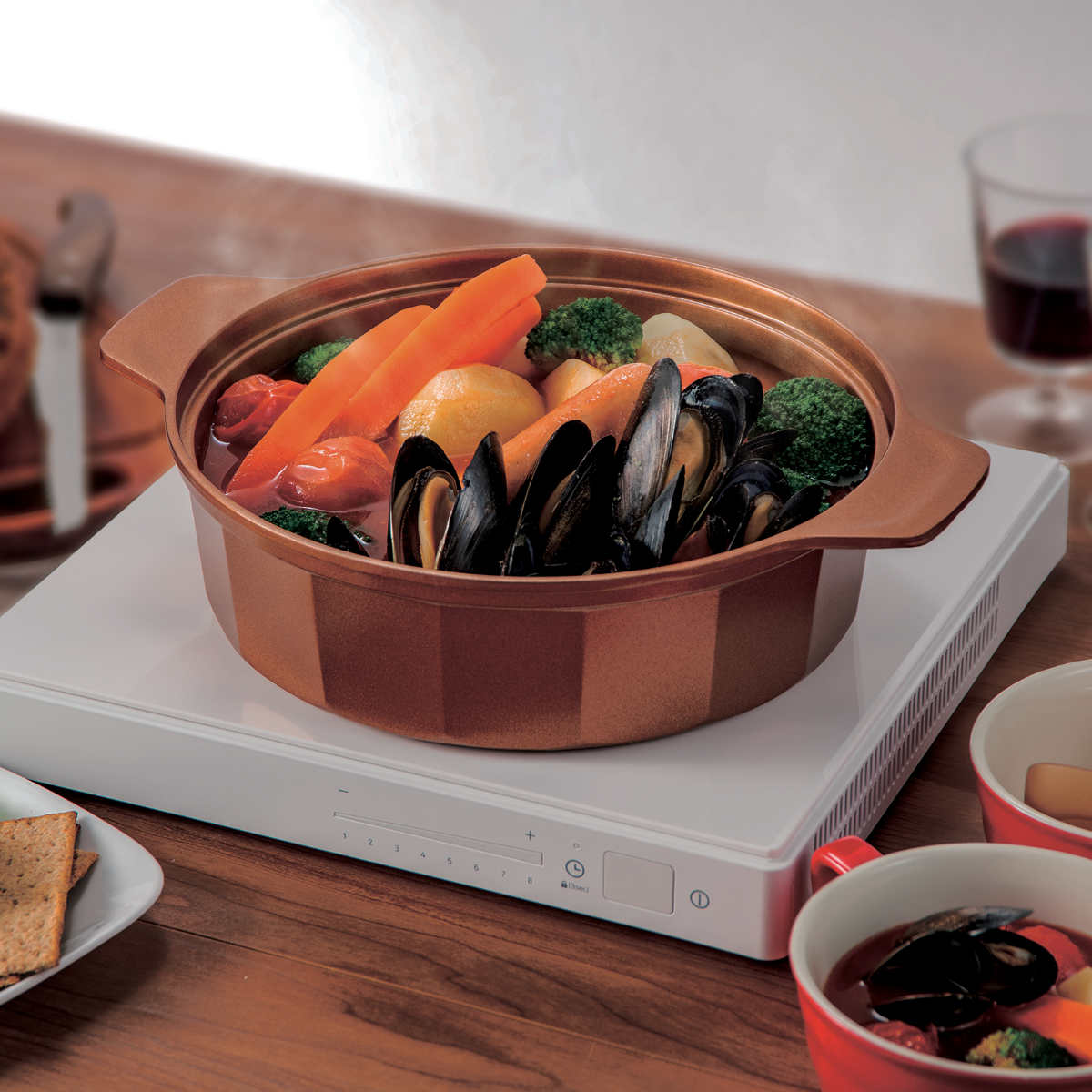 パール金属 VISIONS GOLD Coating IH対応 卓上鍋 26cm （ ビジョン 鍋