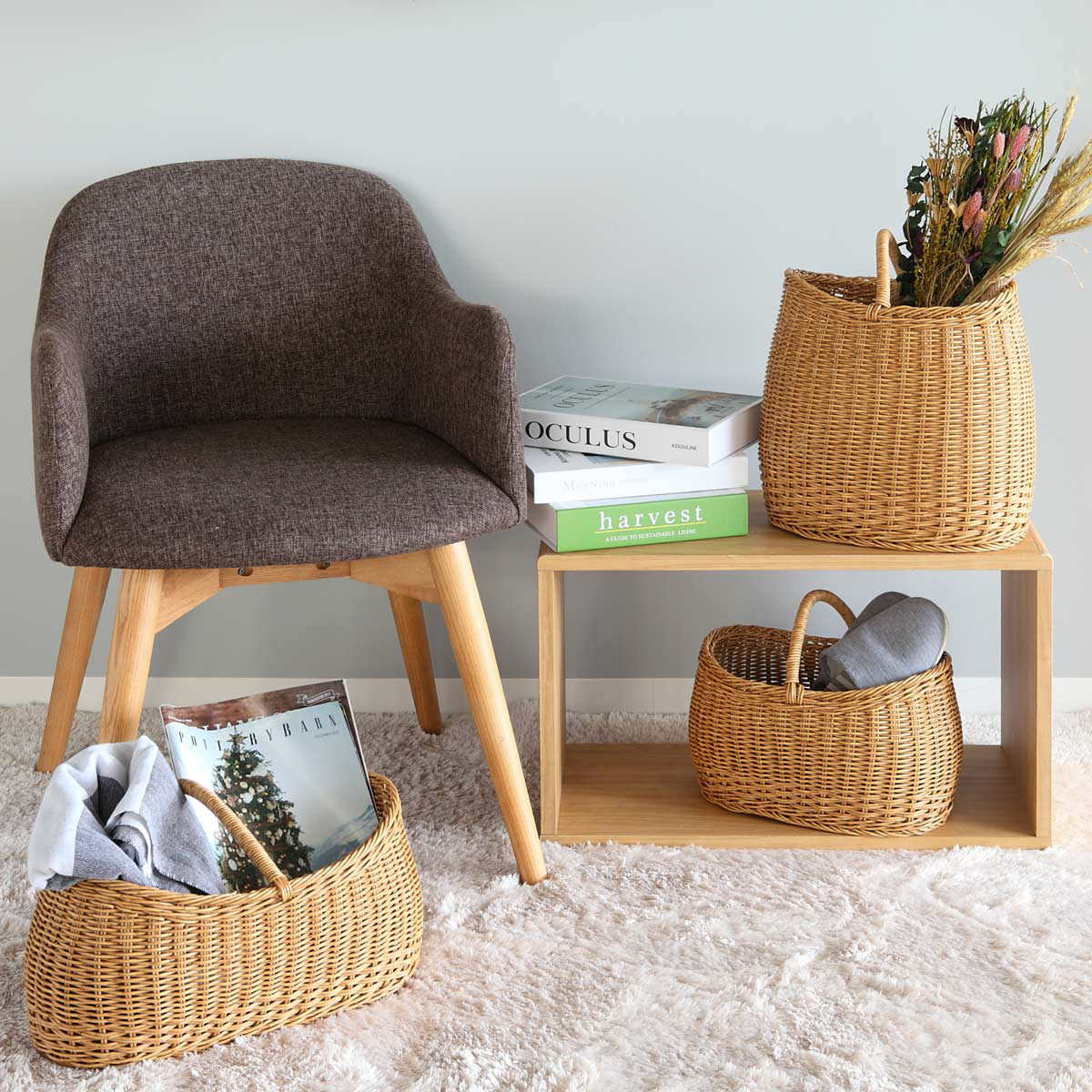 Creer バスケット ユティルナイール ボートバスケットL 洗える （ かご