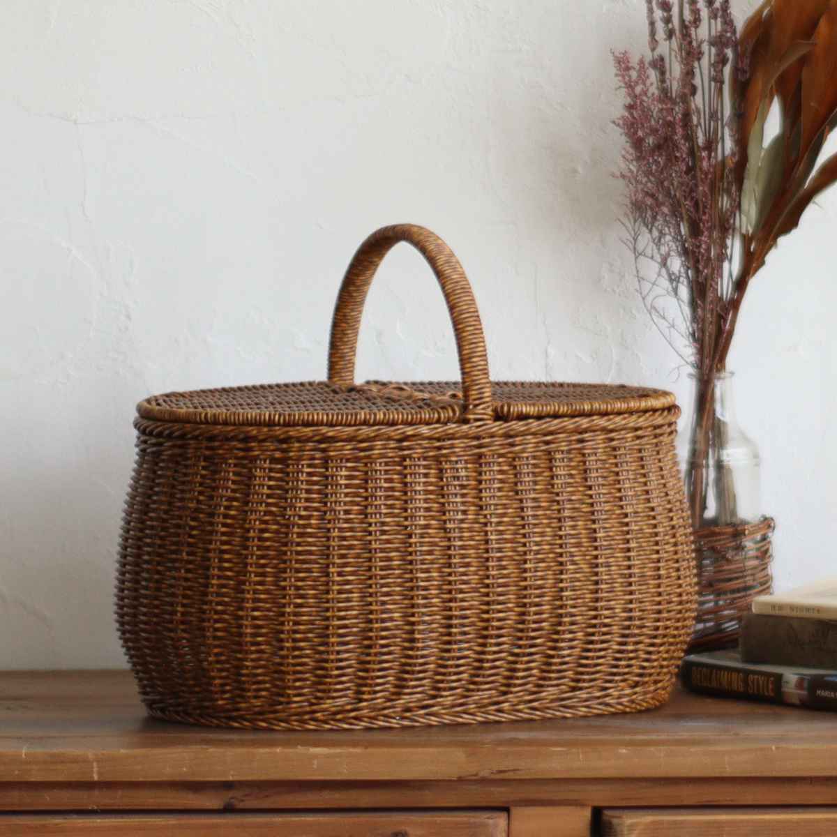 Creer バスケット ユティル オーバルピクニックバスケット 洗える