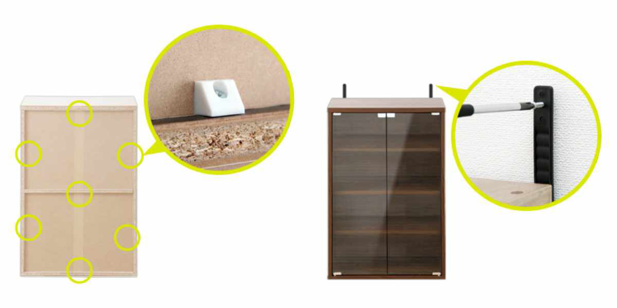 ホームテイスト（HOME taste） ガラスキャビネット 幅59cm 引出し付