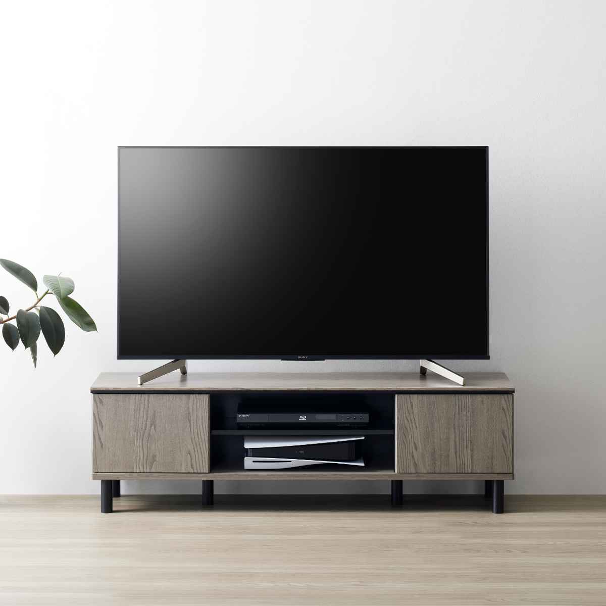 朝日木材加工 テレビ台 AVボード モダンデザイン クロフール 幅137cm