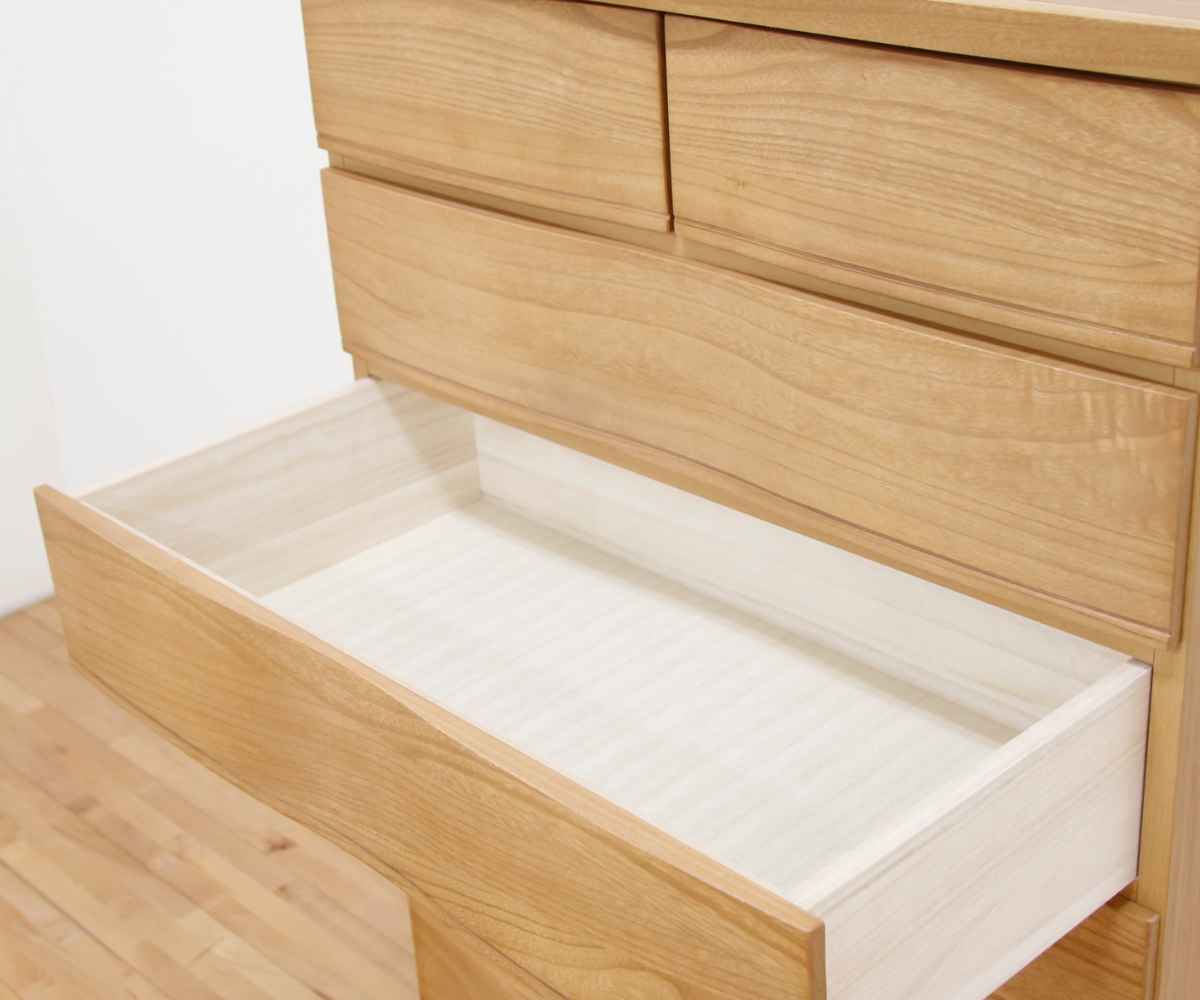 丸田木工 桐たんす 4段 モダンデザイン 桐詞 日本製 約幅89cm （ 開梱