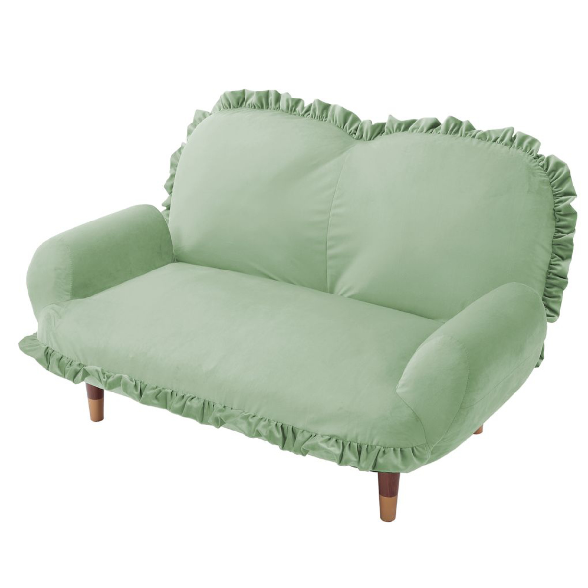 セルタン ソファ 2人掛け ベロア 脚取り外し可能 コンパクト