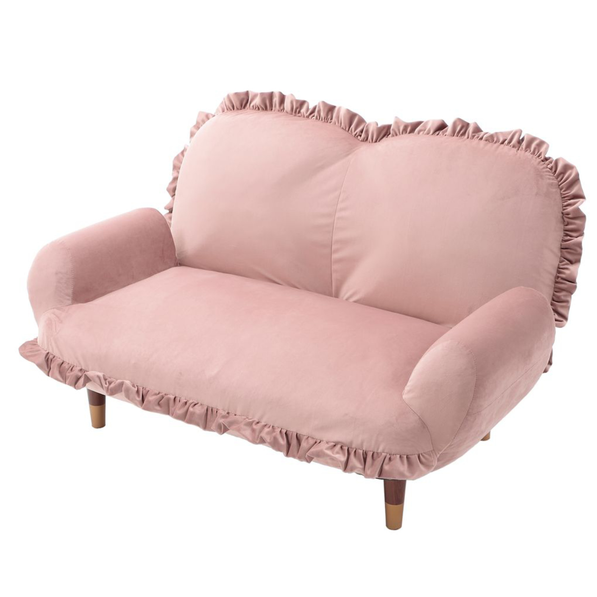 セルタン ソファ 2人掛け ベロア 脚取り外し可能 コンパクト