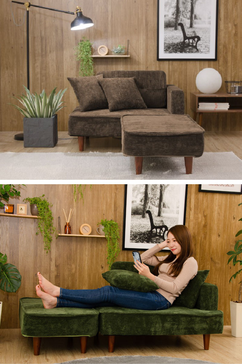 セルタン ソファ 2人掛け クッション付き コーデュロイ （ ソファー