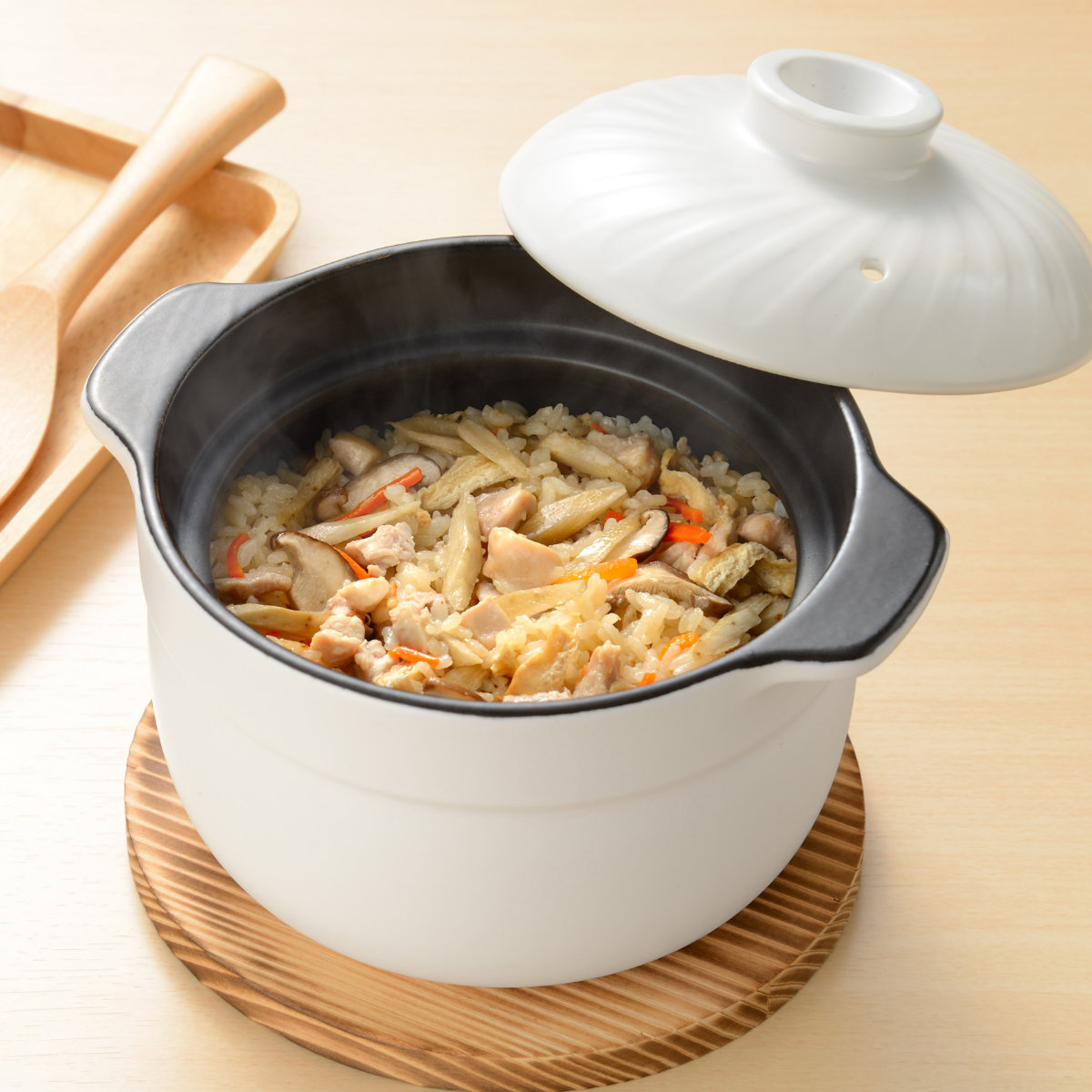 和平フレイズ 炊飯土鍋 2合炊き ガス火対応 みのり丈膳 電子レンジ対応