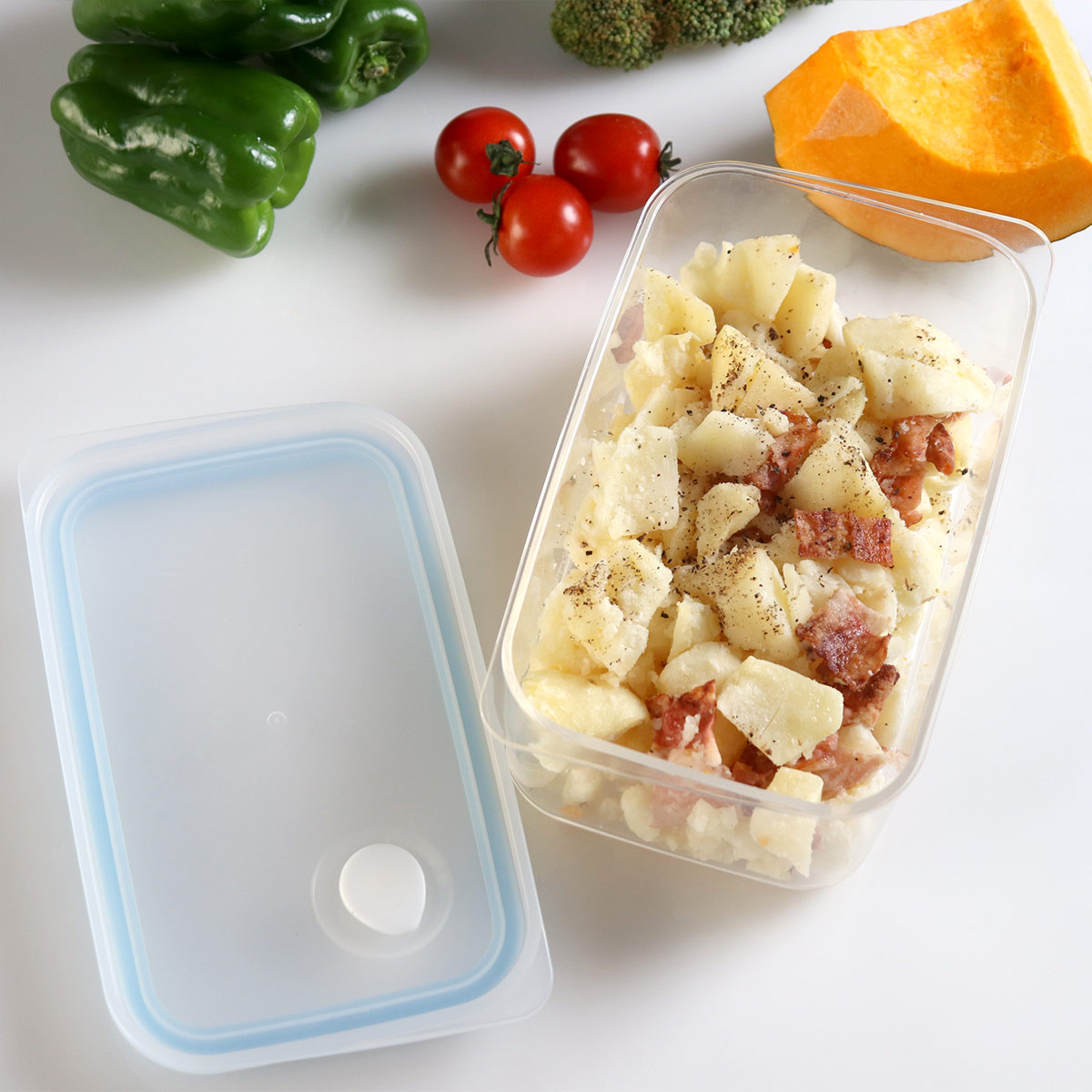 パール金属 保存容器 1L Easy Clean 深型密閉保存容器 M （ 日本製 食