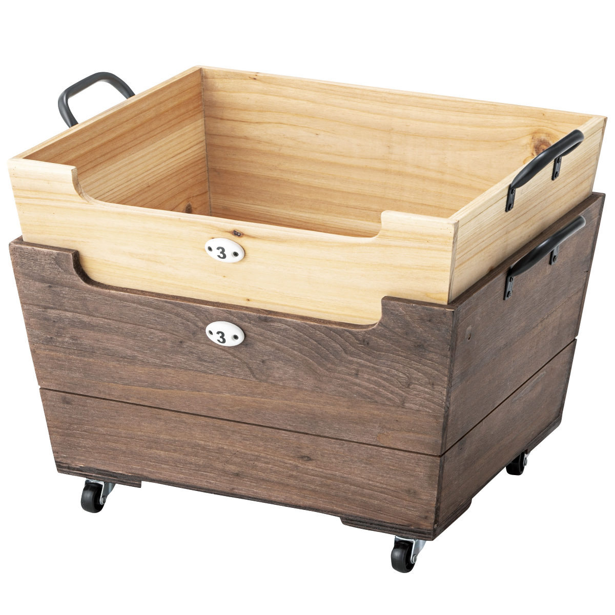 東谷 収納ボックス キャリーボックス キャスター付き 木製 （ 木製