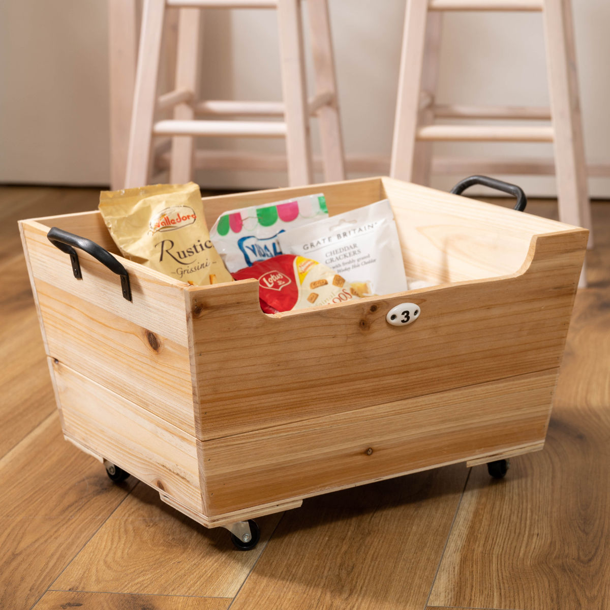 東谷 収納ボックス キャリーボックス キャスター付き 木製 （ 木製