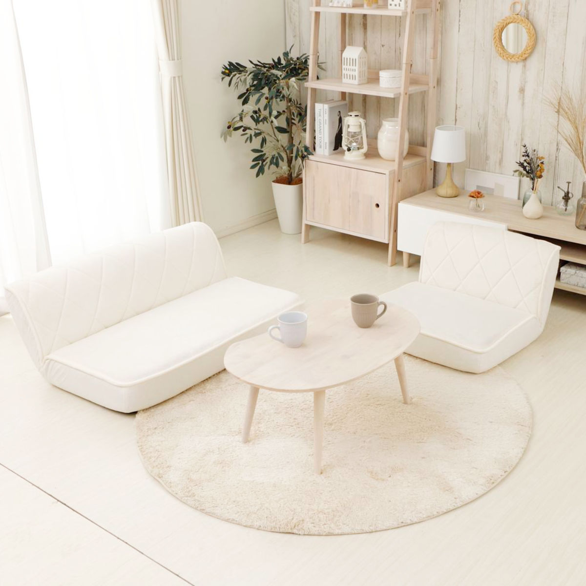 セルタン ローソファ 座椅子 2人掛け 14段階リクライング （ 座いす