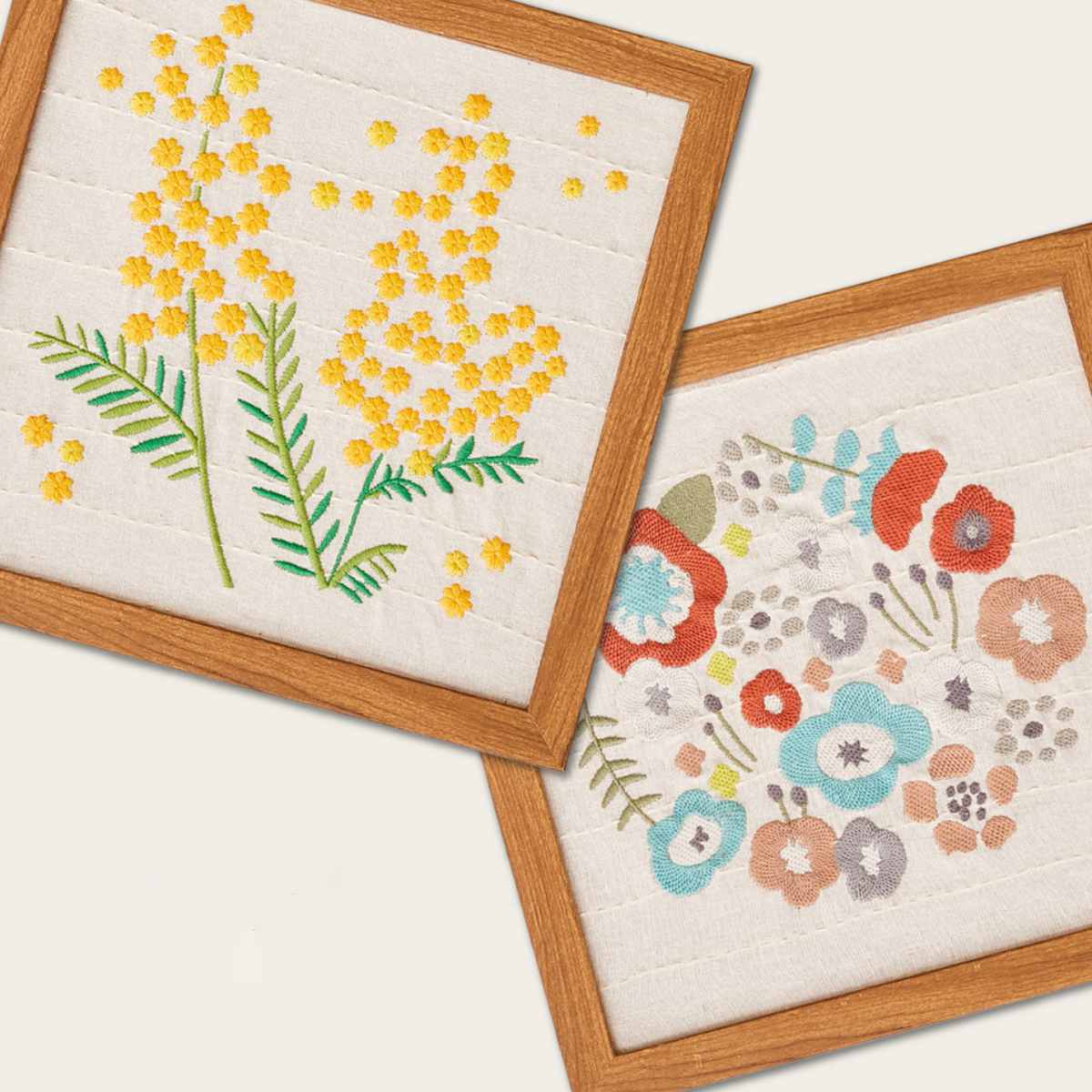 HAGiHARA（萩原） ファブリックパネル KUKKA クッカ 刺繍 25×25cm