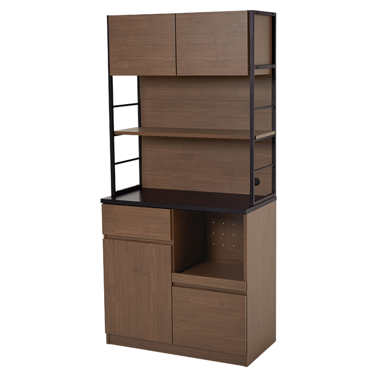 HAGiHARA（萩原） キッチンラック ハイタイプ ヴィンテージ調 家電収納