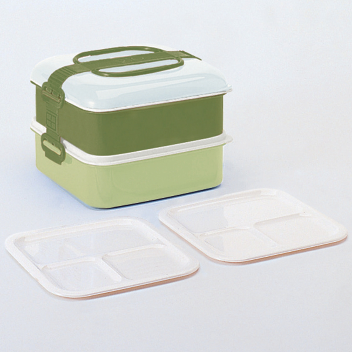 サンコープラスチック お重 2段 リオパック N2段 3200ml 取り皿付き