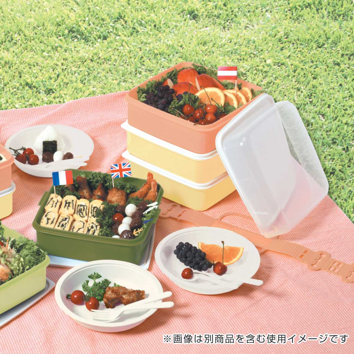 サンコープラスチック お重 3段 リオパック N3段 4800ml 取り皿付き