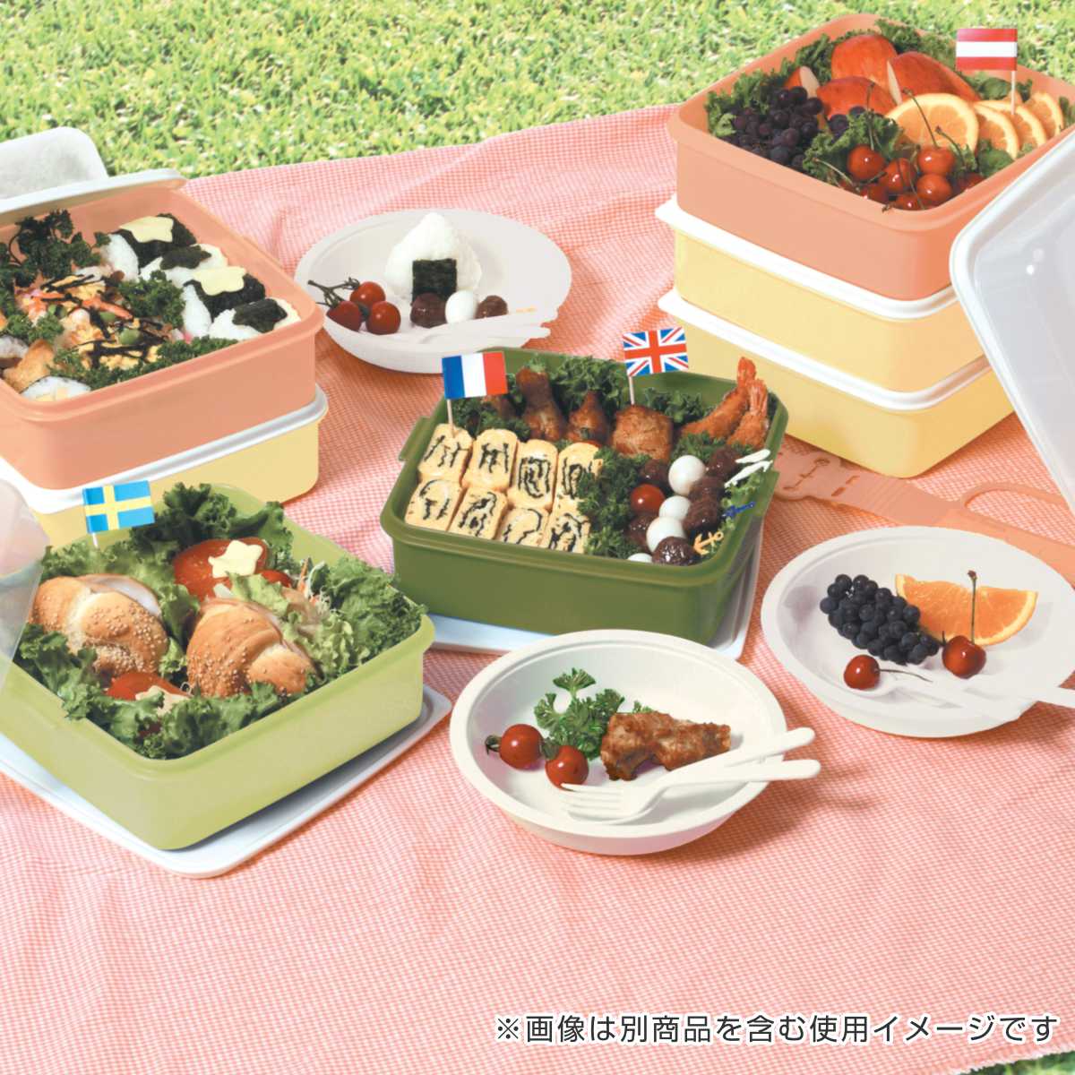 サンコープラスチック お重 2段 リオパックL 5400ml 取り皿付き