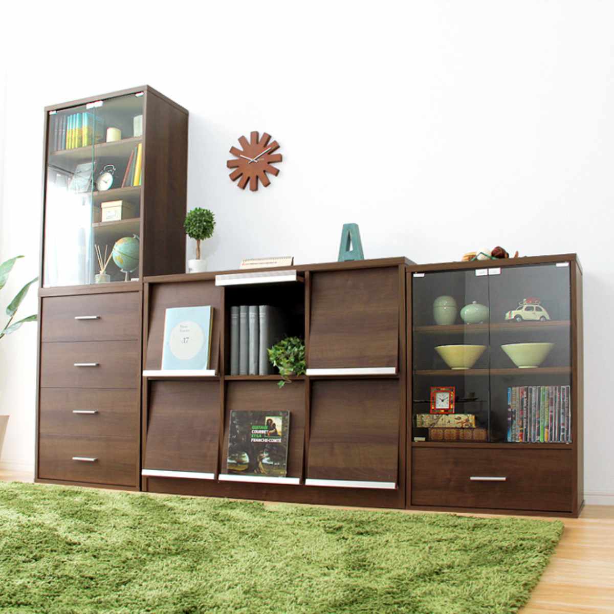 ホームテイスト（HOME taste） 収納ラック 幅114.5cm フラップ扉 6枚