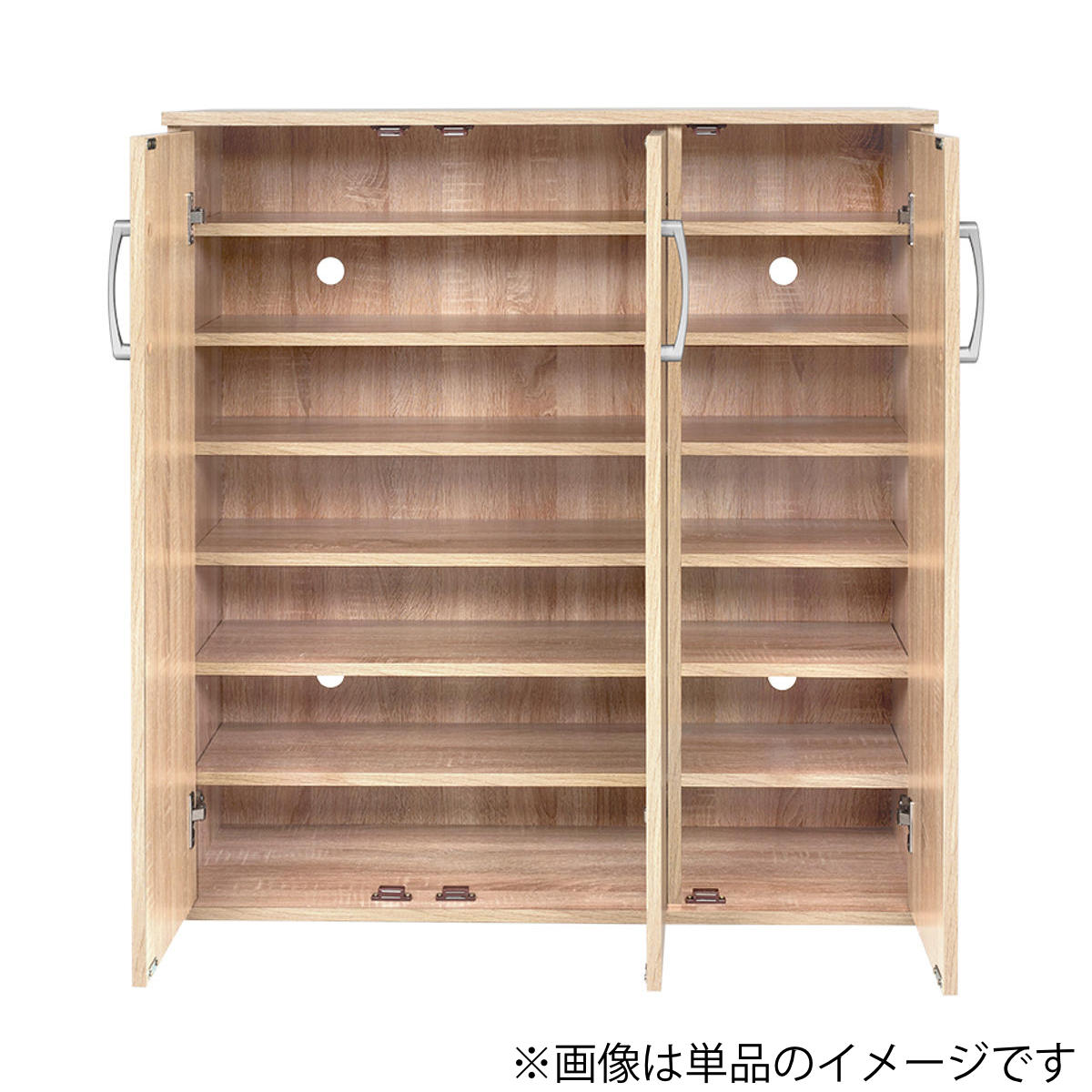 HAGiHARA（萩原） シューズボックス 幅89cm 2点 木目調 通気口兼コード