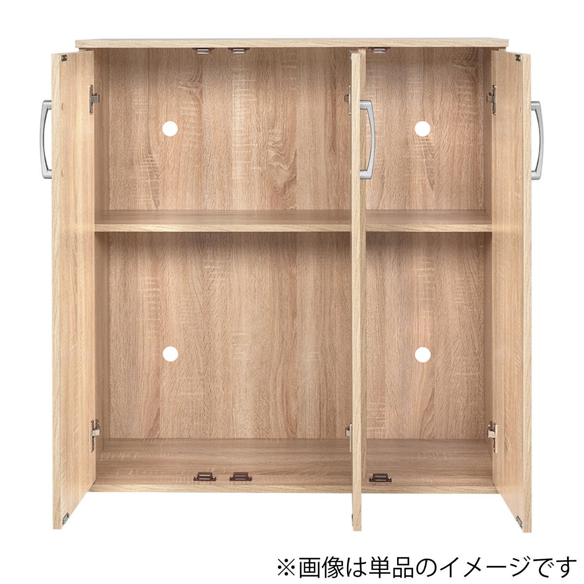 HAGiHARA（萩原） シューズボックス 幅89cm 2点 木目調 通気口兼コード