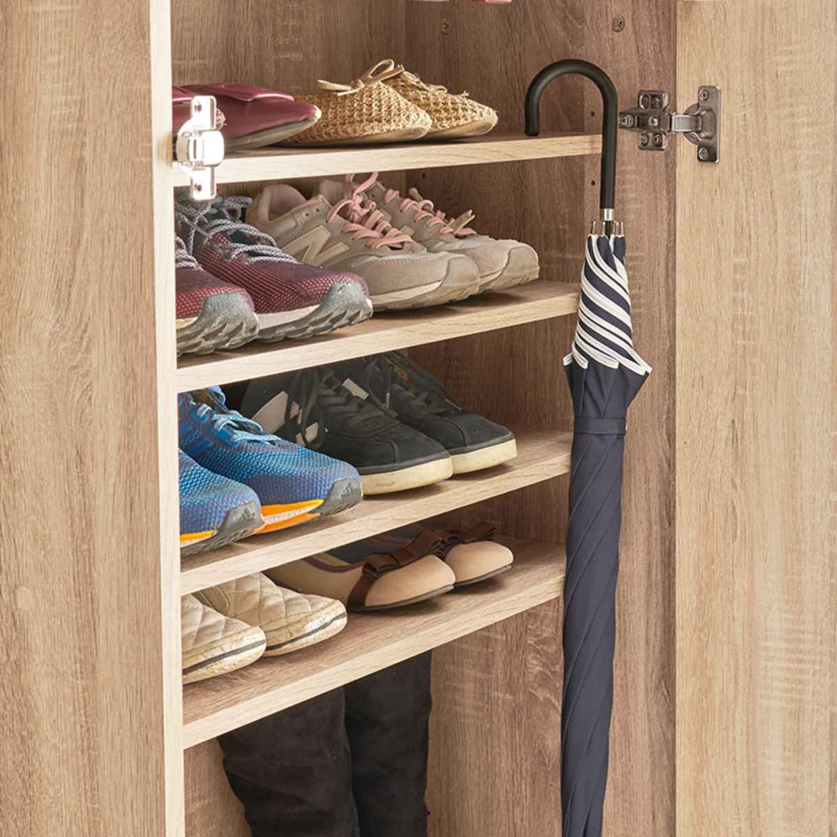 木製 シューズラック シューズボックス 靴箱 オフィスコム 法人様限定 シューズラック 16人用 2列8段 下駄箱 樹脂棚